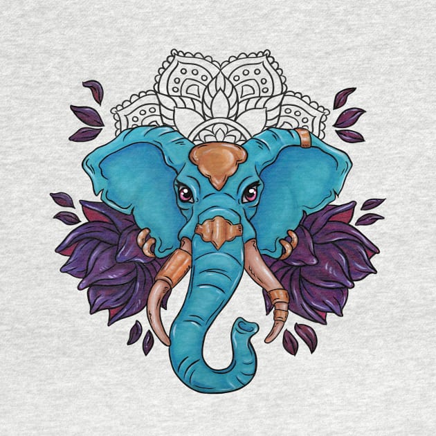 Haathi Mandala Elephant II by WildSkullflowerArt